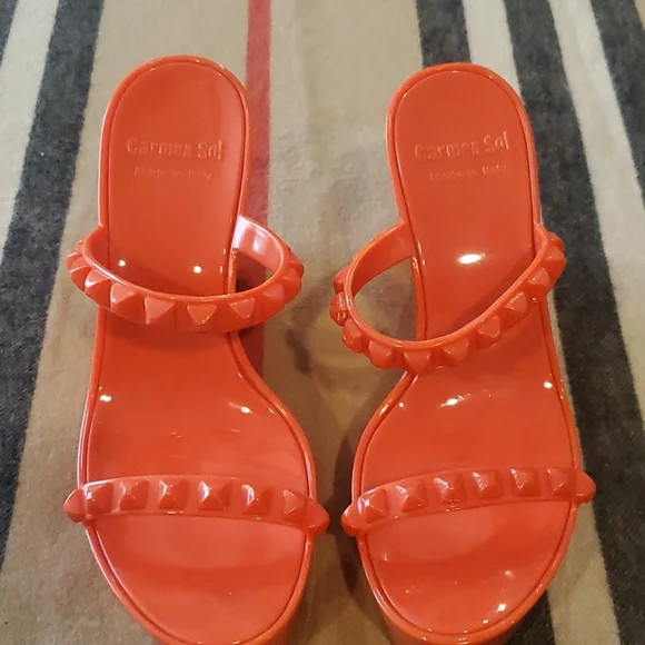 Carmen Sol Tonino Wedge Sandal Left Size 9/39 Right Size 10/40 - Picture 8 of 9